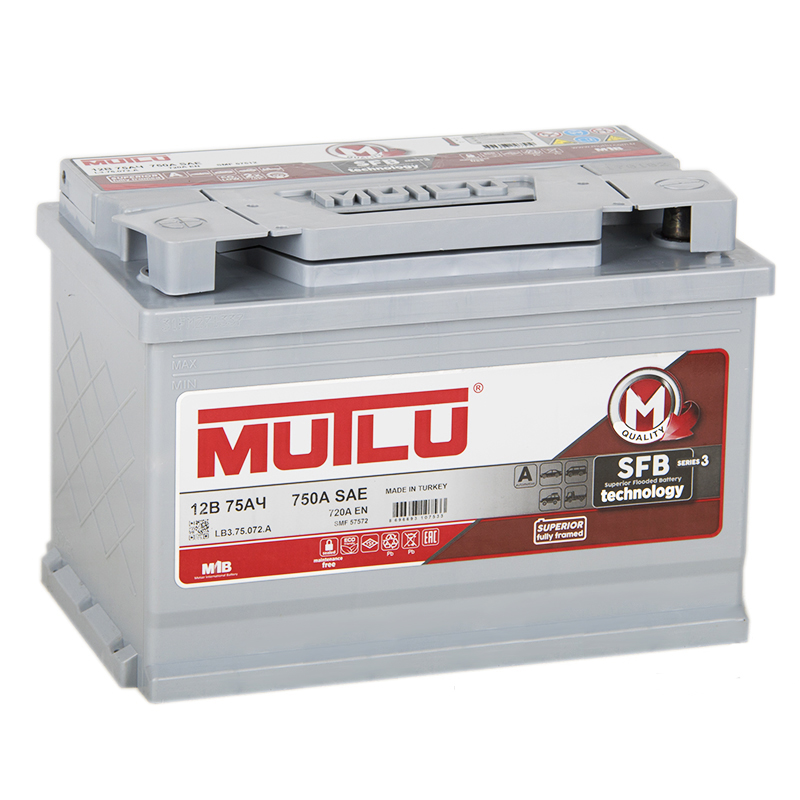 Аккумулятор MUTLU SFB 75 А ч прямая L+ EN 720A, 278x175x190  (1) Арт. L3.75.072.B