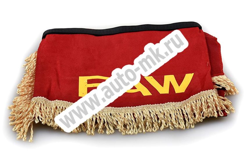 Ламбрекен лобового стекла с углом FAW (польская ткань) красный (2) Арт. 13472