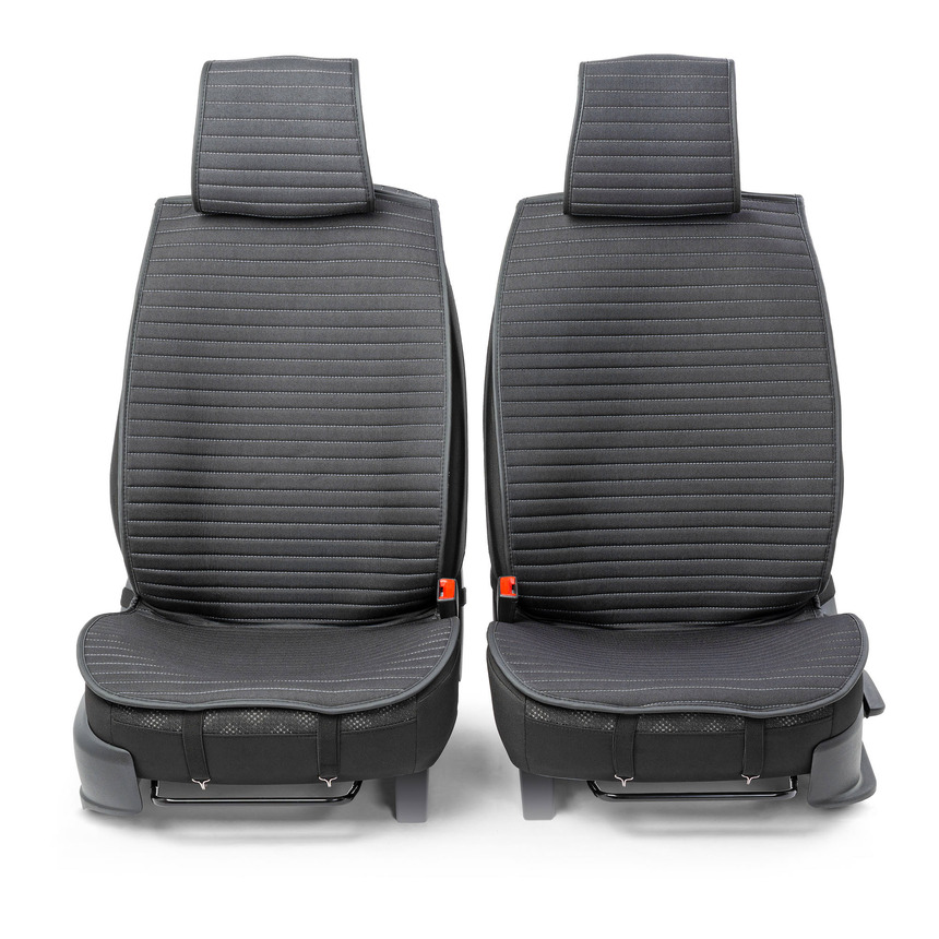 Накидки на передние сиденья  Car Performance , 2 шт., fiberflax CUS-1022 BK GY (2) Арт. CUS-1022BK GY