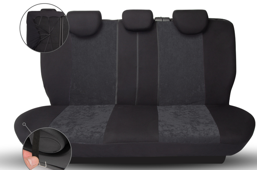 Автомобильные чехлы TT, полиэстер велюр, 9 предметов TT-902V BK BK (3) Арт. TT-902VBK BK