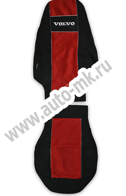 Чехол-сиденья VOLVO  FМ  (новая) (1 ремень) красная вышивка (2) Арт. 13700