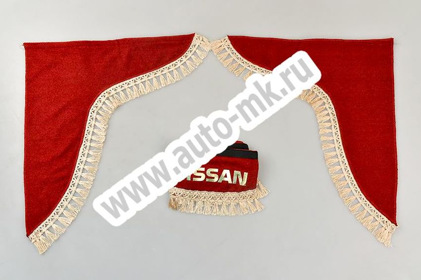 Ламбрекен лобового стекла с углом NISSAN красный (1) Арт. 13506