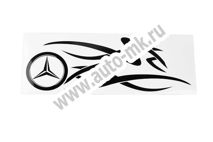 Наклейка уголок  Mersedes  наружная внутреняя черная к-т. Арт. 8832