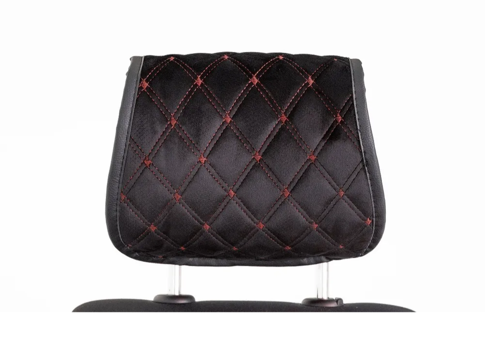 Накидки на 2 пер.сидения авто универсал. AUTOPREMIER BRILLIANT,к-т черный с красной строч (5) Арт. BRL120черный красный