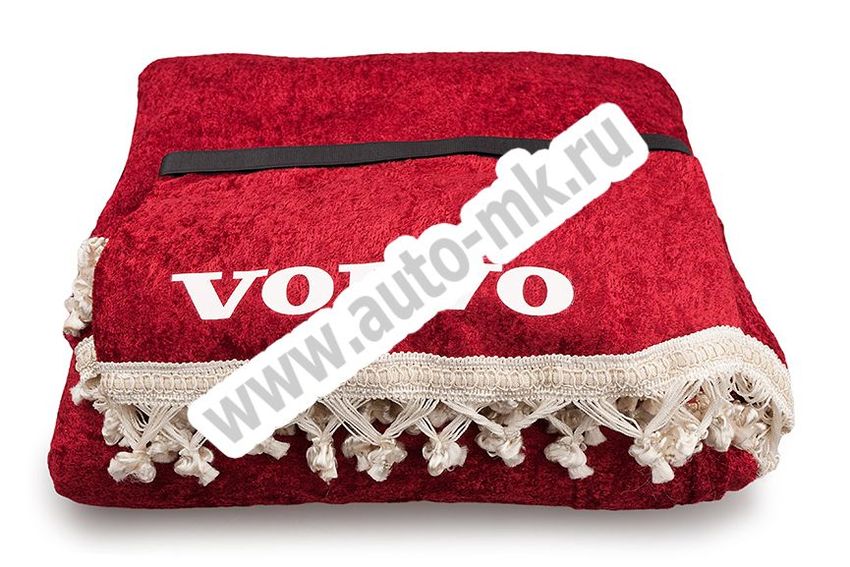 Шторы в кабину VOLVO после 2013 г (Шторы кабины, Штора спальника, ламбрикен) красные (1) Арт. 9380
