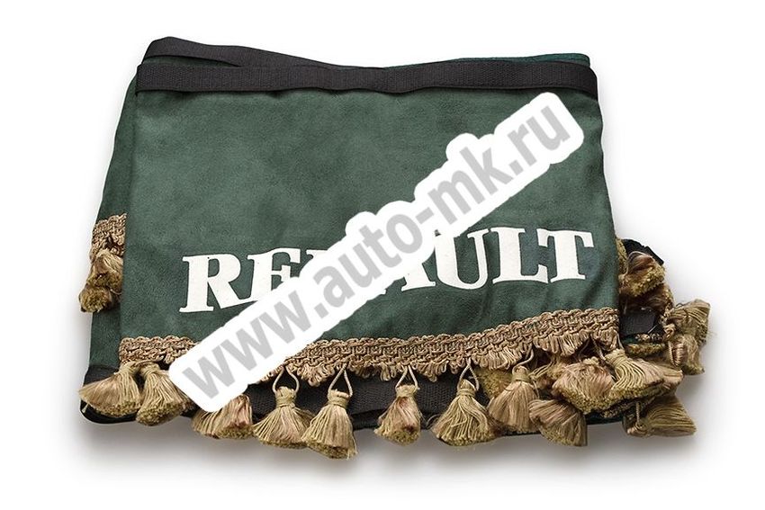 Ламбрекен лобового стекла с углом Renault (польская ткань) зеленый (2) Арт. 10796