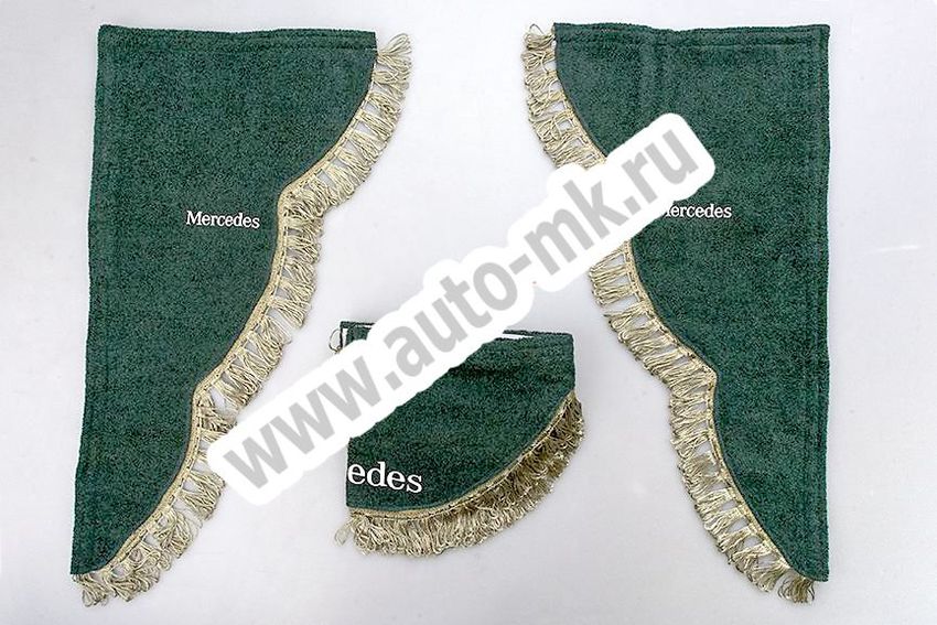 Ламбрекен лобового стекла с углом Mercedes зеленый (1) Арт. 10852