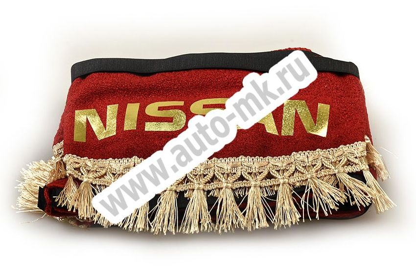 Ламбрекен лобового стекла с углом NISSAN красный (2) Арт. 13506