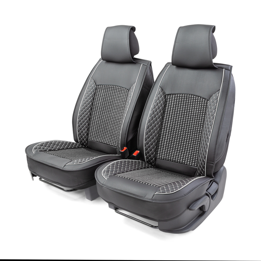 Каркасные накидки на передние сиденья  Car Performance , 2 шт., экокожа CUS-2102 BK GY (1) Арт. CUS-2102BK GY
