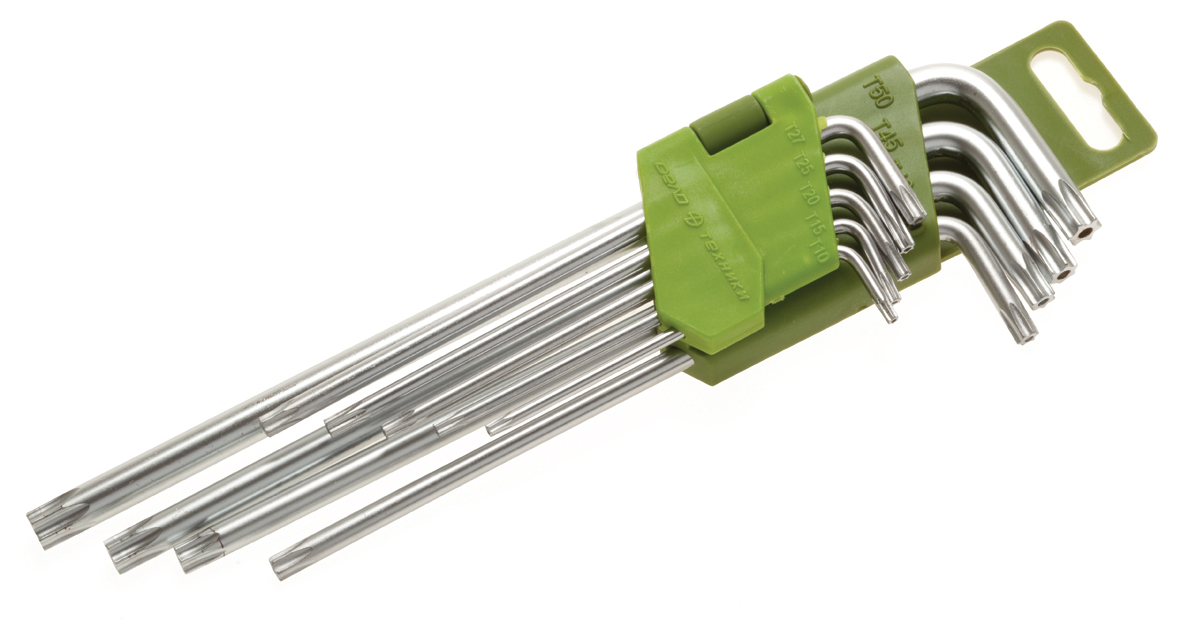 Набор ключей  звездочки  большой 9 пр. с отверстием длинные Арт. 563592