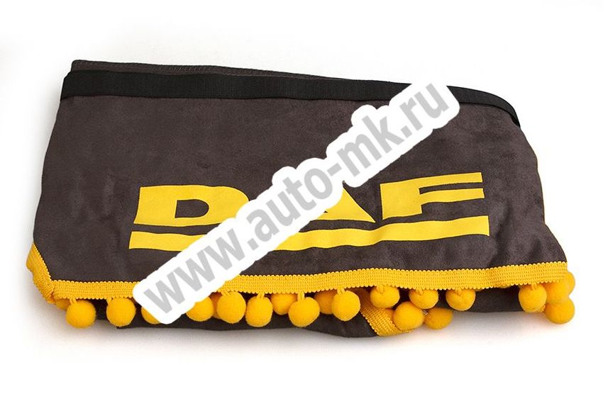 Ламбрекен лобового стекла с углом DAF (польская ткань) серый (2) Арт. 10824