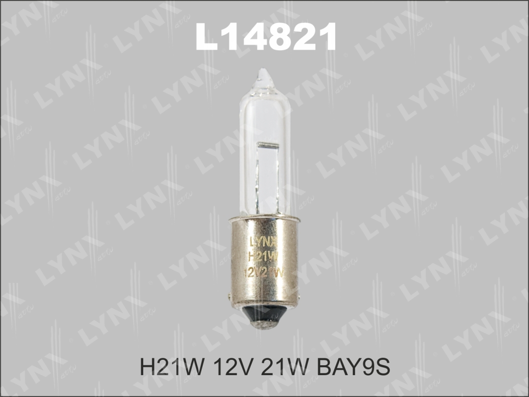 Автолампа 12V H21W 21W BAY9s  LYNXauto Арт. L14821