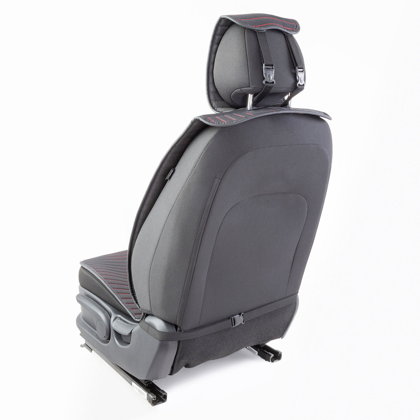 Накидки на передние сиденья  Car Performance , 2 шт., fiberflax CUS-1022 BK RD (3) Арт. CUS-1022BK RD
