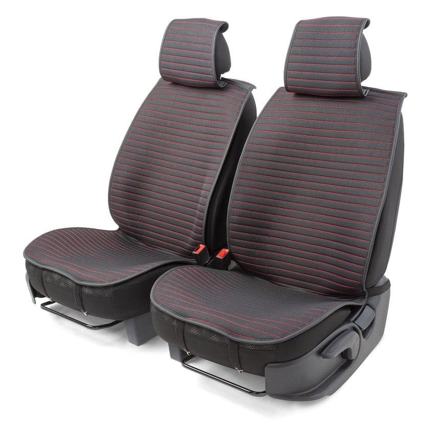 Накидки на передние сиденья  Car Performance , 2 шт., fiberflax CUS-1022 BK RD (1) Арт. CUS-1022BK RD
