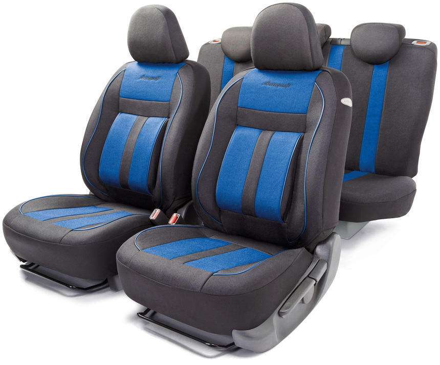 Авточехлы CUSHION COMFORT, материал эко-хлопок, CUS-1505 BK BL (1) Арт. CUS-1505BK BL
