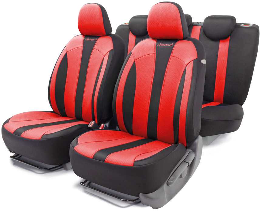 Авточехлы PERFORMANCE, материал hexagon polyester, PRF-1505 BK RD (1) Арт. PRF-1505BK RD