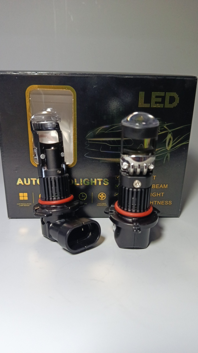 Комплект светодиодных ламп 9006 HB4 без проводов mini линза 12-24V  к-т (2) Арт. MINI-HB4