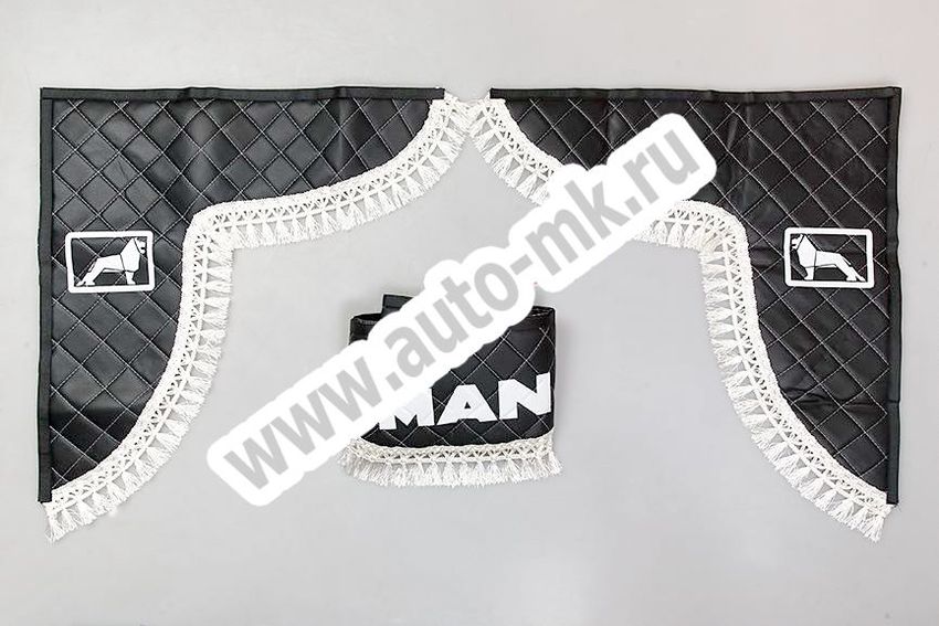 Ламбрекен лобового стекла с углом MAN эко-кожа (черный) (1) Арт. 19934