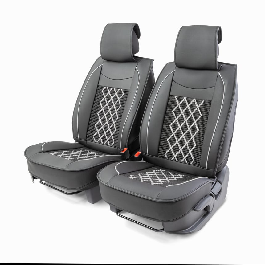 Каркасные накидки на передние сиденья  Car Performance , 2 шт., экокожа CUS-2092 BK GY (1) Арт. CUS-2092BK GY