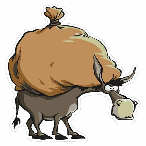 Наклейка  Ишак  полноцвет (32х32 см) Арт. 20326