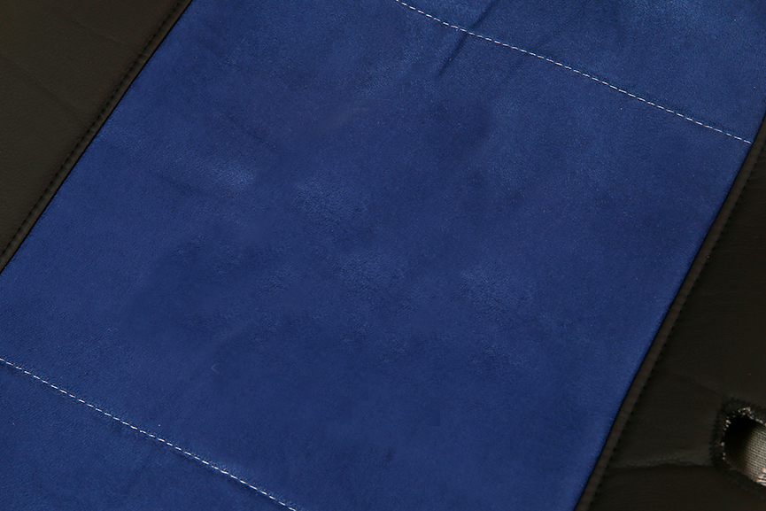 Чехлы эконом КАМАЗ К5 (К73)  черная кожа + синяя антара 69417 (66308) (3) Арт. 21452