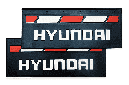 Брызговики 660 270 Красно-белый (Узкие  резина)   HYUNDAI  к-т Арт. 15807