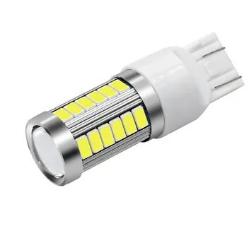 Автолампа светодиодная 12В 33SMD 1 контакт линза алюминевая H 60мм цоколь 7440