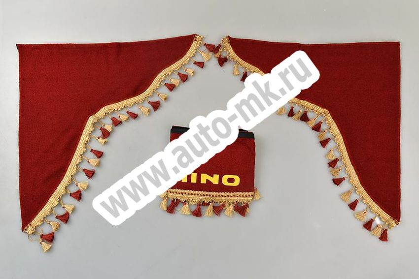 Ламбрекен лобового стекла с углом HINO Красный (1) Арт. 13497