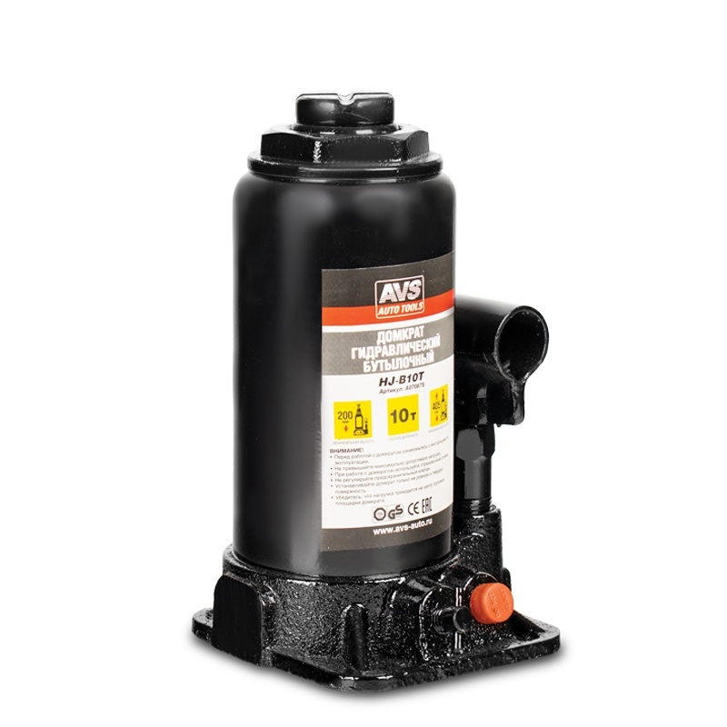Домкрат гидравлический AVS HJ-B10T, 10т, 200-405мм. (3) Арт. A07087S