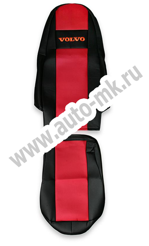Чехол-сиденья ЭКО КОЖА (красный) VOLVO  FH - 12 (с 03г) (1 ремень) (2) Арт. 16836