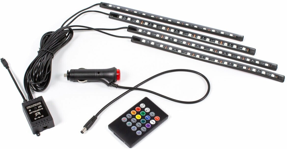 Подсветка салона светодиодная в прикуриватель 12В управление с телефона, с пульта 72SMD (2)