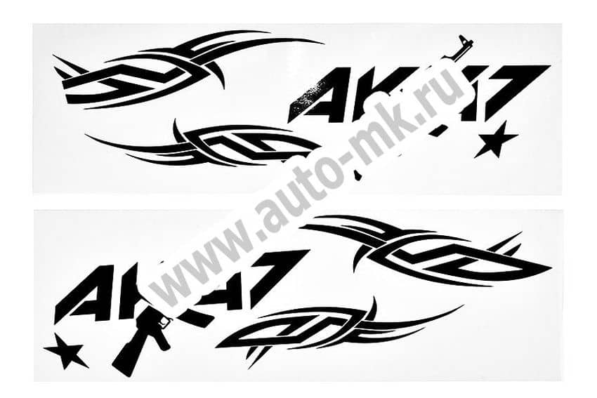 Наклейка уголок  АК-47  нар внутр 40 42 черный к-т. Арт. 14289
