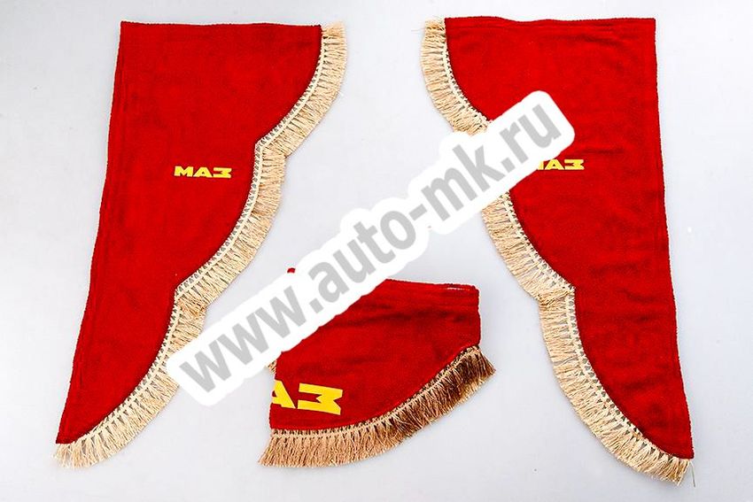 Ламбрекен лобового стекла с углом МАЗ красный (1) Арт. 10870