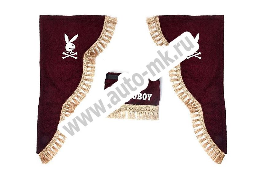 Ламбрекен лобового стекла с углом  PLAY DALNOBOY  Газель красный (1) Арт. 15811