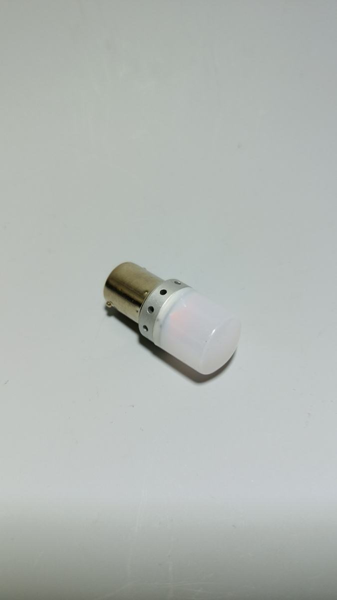 Автолампа светодиодная 12V P21W BA15S 1156  1 контактная красный стробоскоп белое стекло алюминий (1)