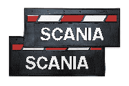 Брызговики 660 270 Красно-белый (Узкие  резина)   SCANIA  к-т Арт. 15260