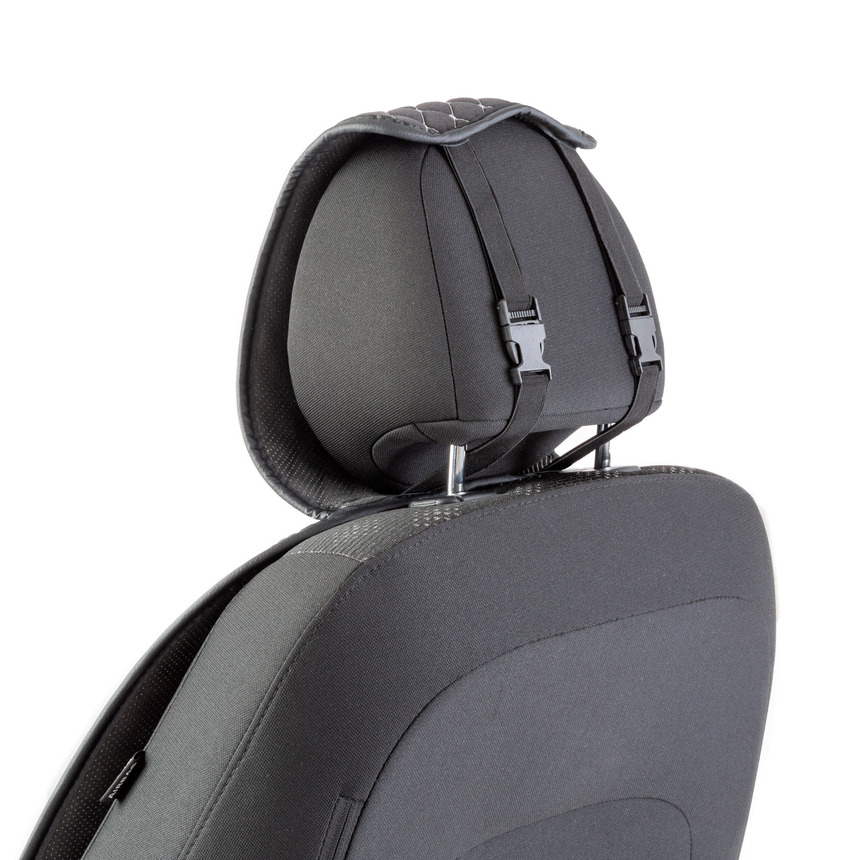 Накидки на передние сиденья Car Performance, 2 шт. материал  fiberflax (мягкий лен), мелкое плетение (4) Арт. CUS-1052GY GY