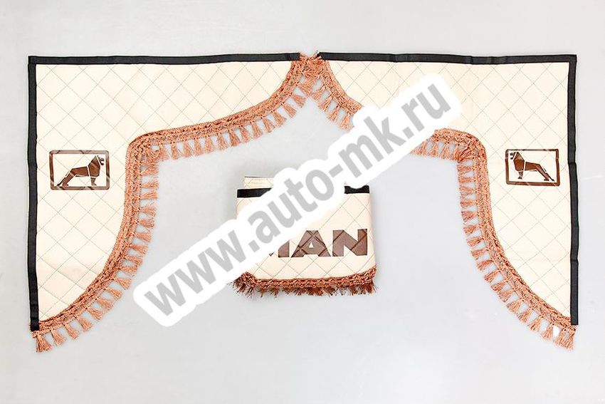 Ламбрекен лобового стекла с углом MAN эко-кожа (бежевый) (1) Арт. 19931