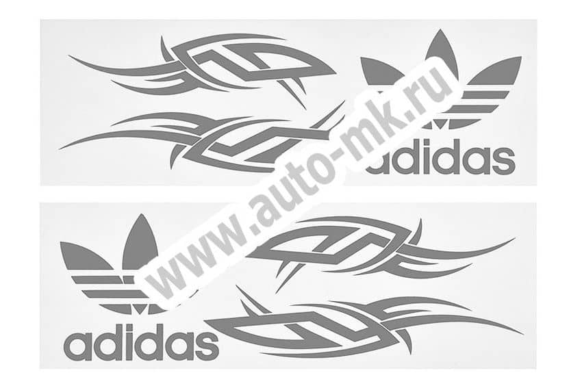 Наклейка уголок  Adidas  нар внутр 50 50 серебро к-т. Арт. 14286