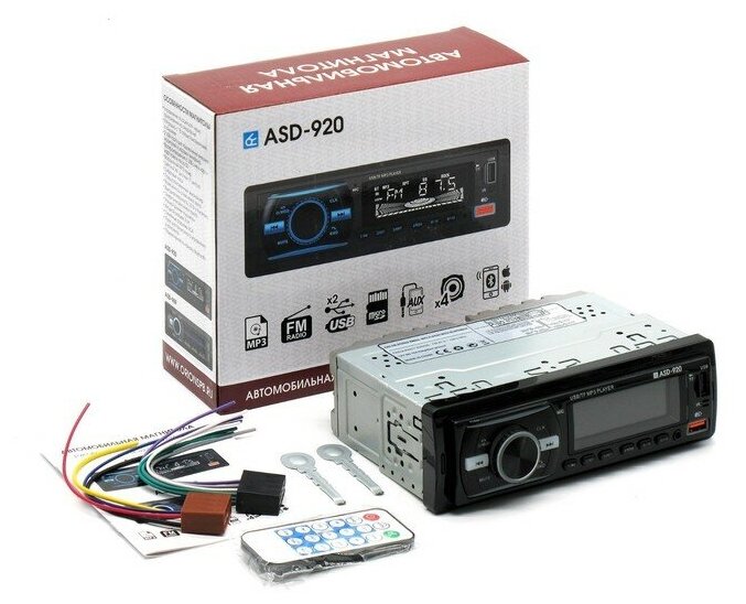 Автомагнитола ASD-920 FM USB AUX bluetooth пульт дис. управления ВЫМПЕЛ (1) Арт. 4084