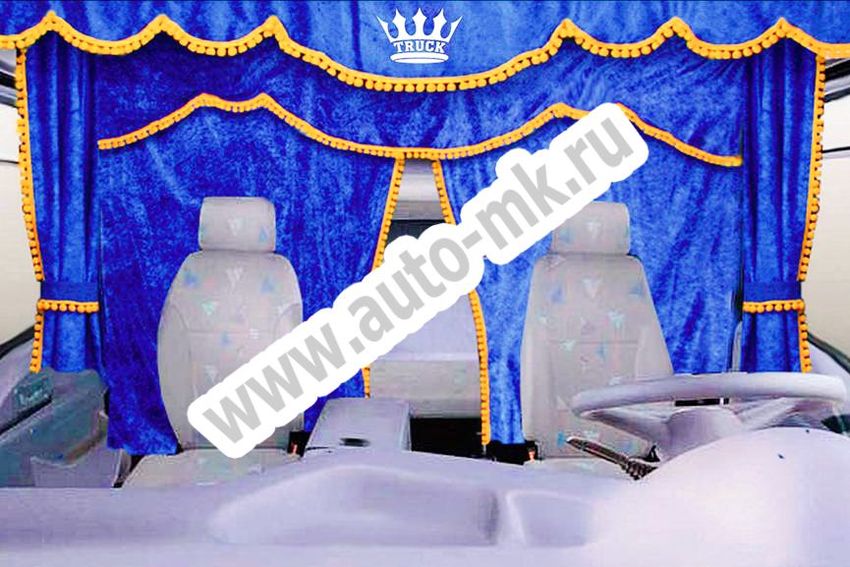 Шторы DAF XF-105 (шторы лобов.+ спальник, ламбрекен лобов. + спальника) комплект () (2) Арт. 9349