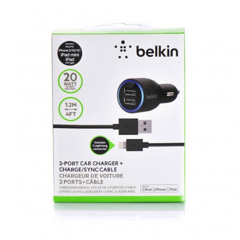 Автомобильное зарядное устройство MICRO USB (4,2А) (2 выхода) к-т  переходник + кабель белкин микро Арт. Belkin