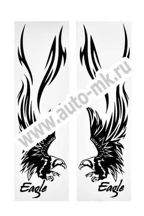 Наклейка уголок  Орел  нар внутр 40 32 черный к-т. Арт. 14315