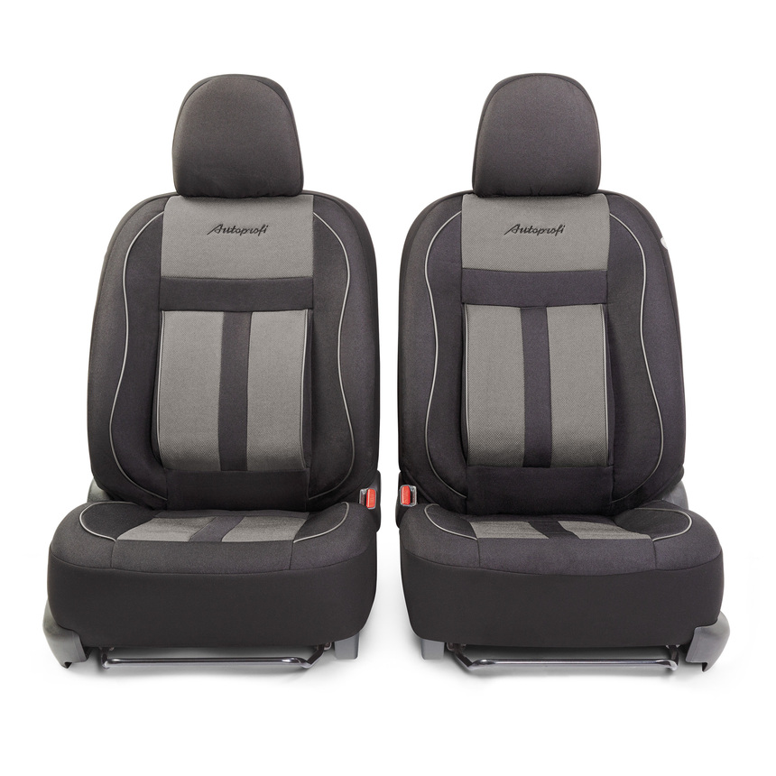 Авточехлы CUSHION COMFORT, материал эко-хлопок, 5 мм поролон,  новое лекало - 3D крой (2) Арт. CUS-1505BK GY