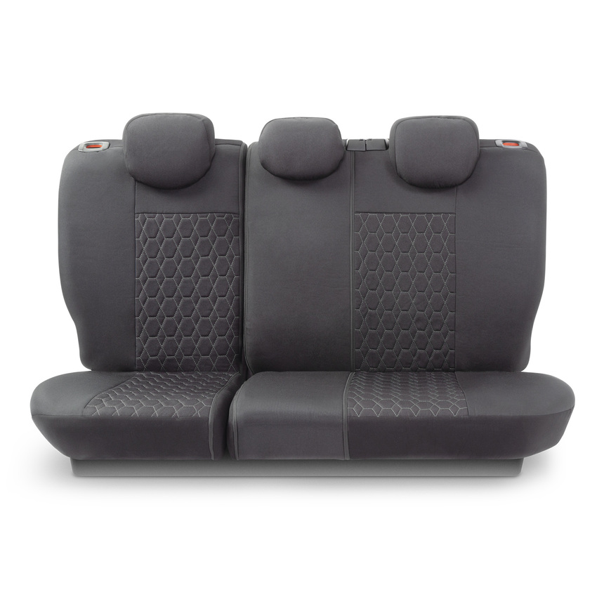 Авточехлы VERONA, материал лён мелкого плетения с контрастной прострочкой, VER-1505 BK GY (3) Арт. VER-1505BK GY