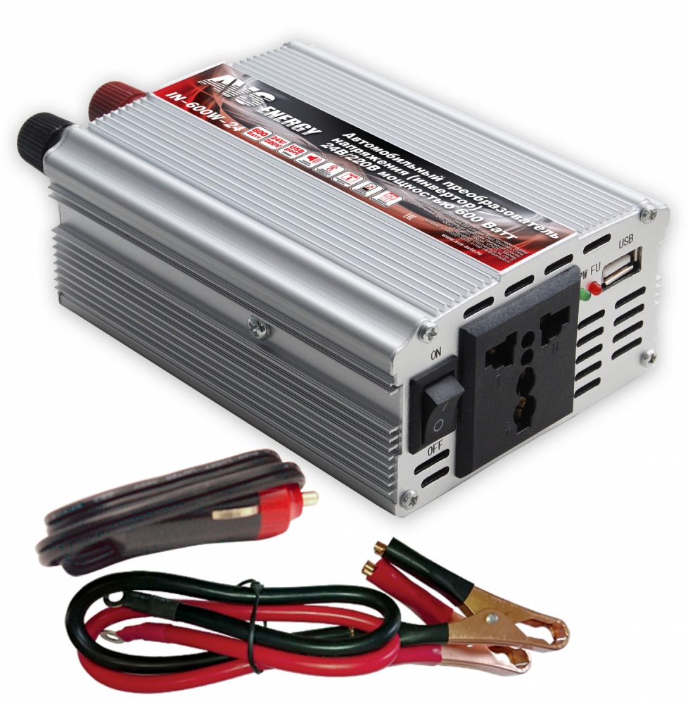 Автомобильный инвертор 24 220V AVS IN-1000W-24 (1) Арт. A07074S
