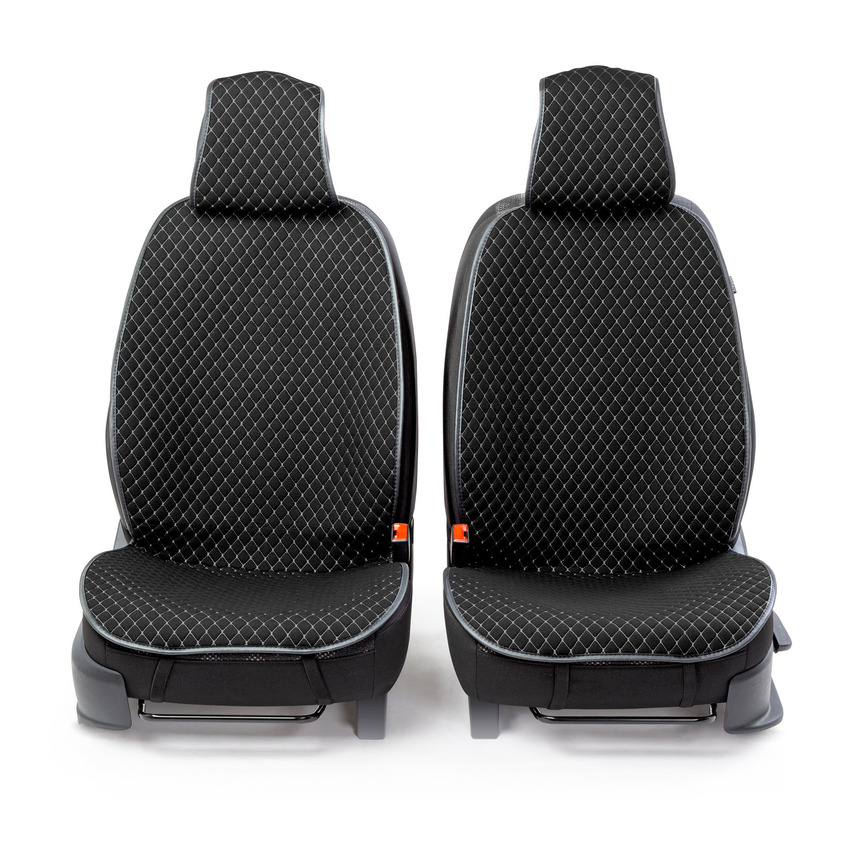 Накидки на передние сиденья  Car Performance , 2 шт., fiberflax CUS-1052 BK GY (2) Арт. CUS-1052BK GY