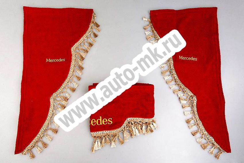 Ламбрекен лобового стекла с углом Mercedes (красный) (1) Арт. 10851