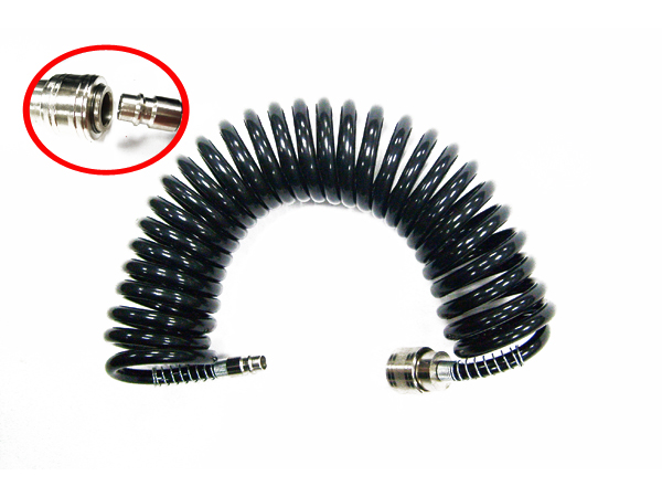 Шланг подкачки с быстросъемом спиральный 7м АНС-18 черный Арт. 6395