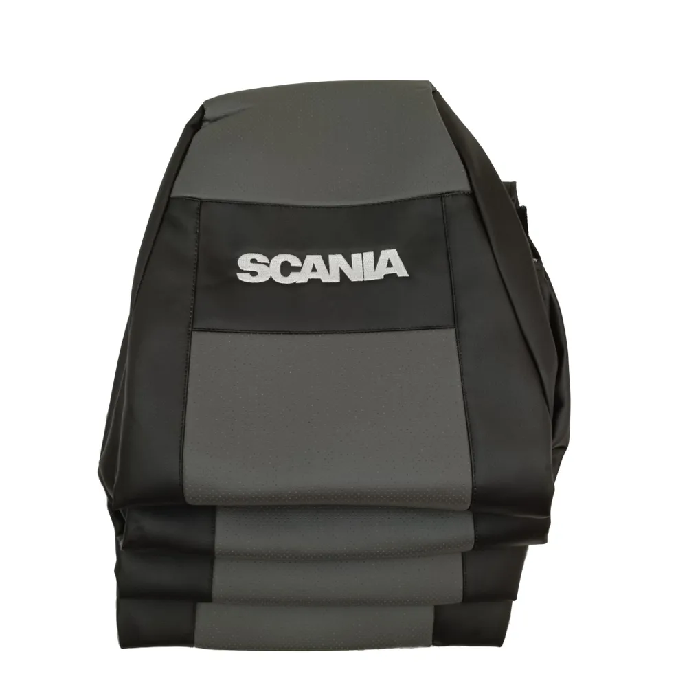 Чехол-сиденья ЭКО КОЖА (серый) SCANIA 5 серия (2 ремня  2 высоких) 119786 (2) Арт. 13267